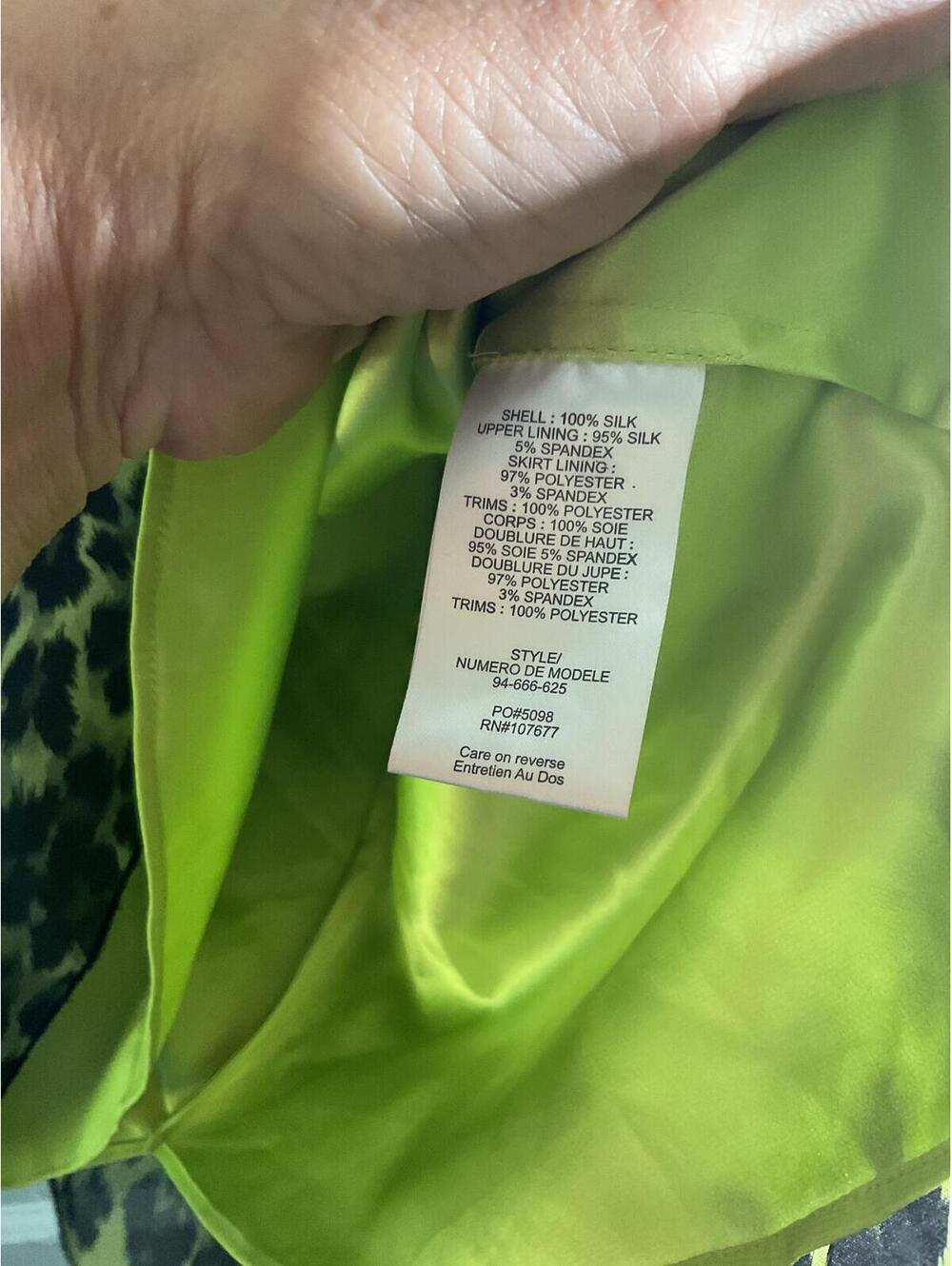 Alice + Olivia Green Strapless Silk Leopard Print Tiered Mini Skirt Small - Picture 6 of 10